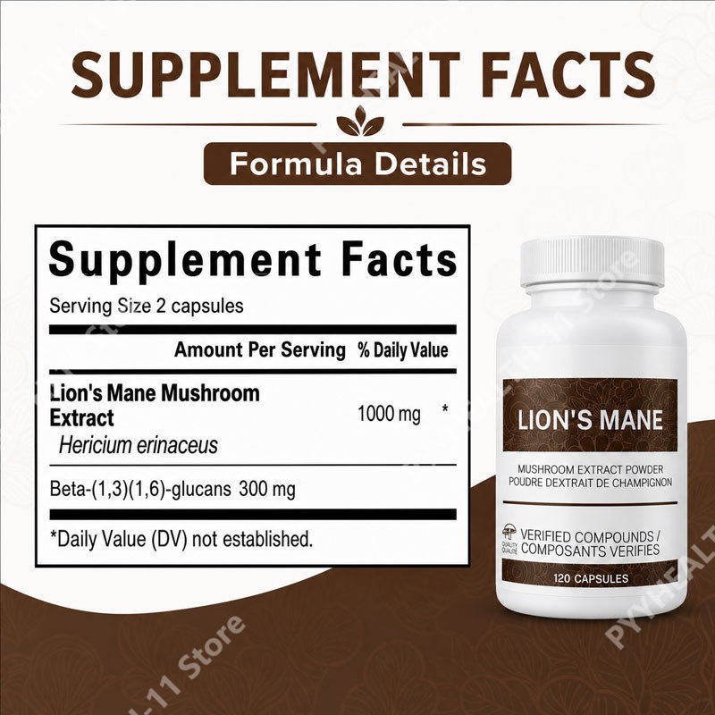 사자갈기버섯 캡슐 보충제 (베타글루칸 함유) 집중력 및 - Lion Mane Mushroom 리뷰 및 가격
