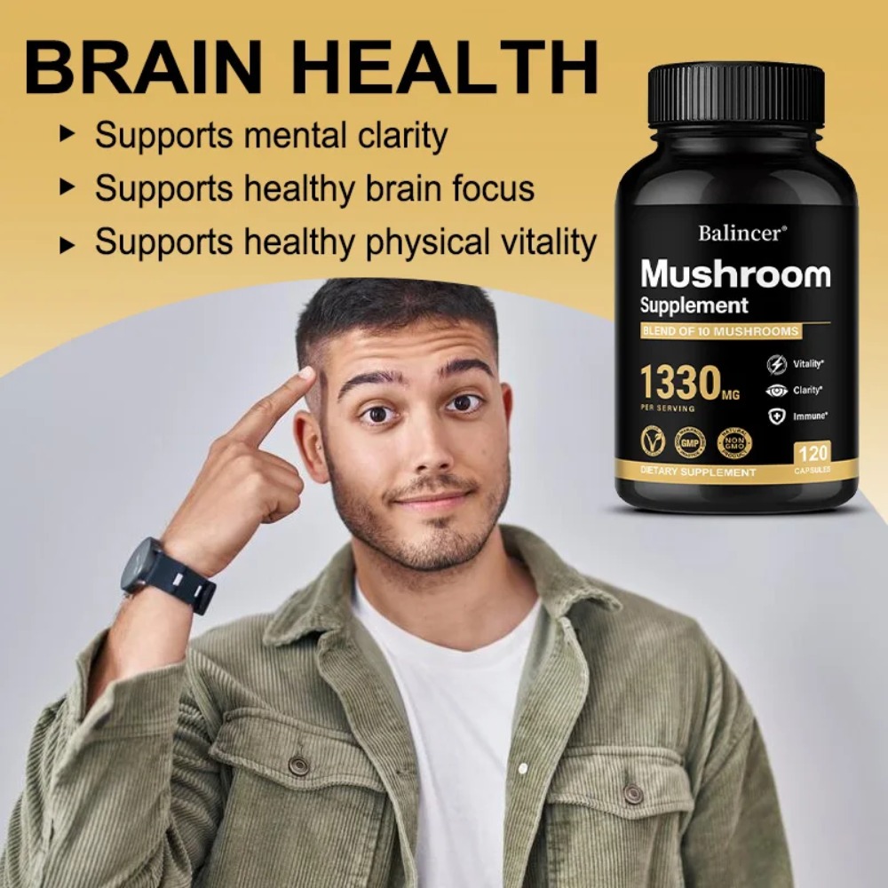 버섯 복합 보충제 - 뇌, 기억력, 에너지 생성 및 면 - Lion Mane Mushroom 리뷰 및 가격