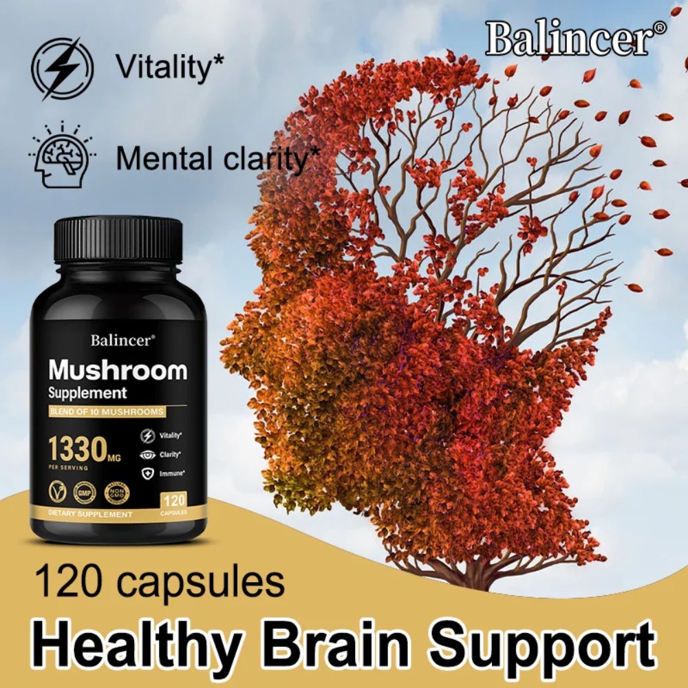버섯 복합 보충제 - 뇌, 기억력, 에너지 생성 및 면 - Lion Mane Mushroom 리뷰 및 가격